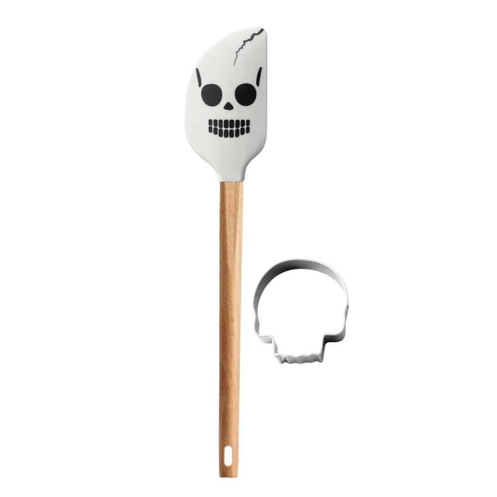 Way to Celebrate! Halloween Skull Spatula with Stainless Cookie Cutter